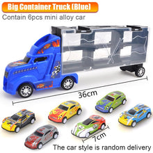 Load image into Gallery viewer, New Transport Car Container Carrier Big Truck Vehicles Toys With Mini Diecast Cars Model Toys For Children Boys Birthday Gifts