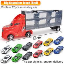 Load image into Gallery viewer, New Transport Car Container Carrier Big Truck Vehicles Toys With Mini Diecast Cars Model Toys For Children Boys Birthday Gifts