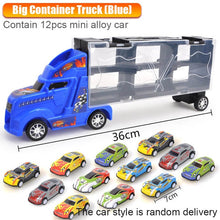 Load image into Gallery viewer, New Transport Car Container Carrier Big Truck Vehicles Toys With Mini Diecast Cars Model Toys For Children Boys Birthday Gifts