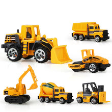 Load image into Gallery viewer, Coolplay 12pcs/set Mini Diecast Alloy Car 2in1 Model Engineering Toy Vehicles Carrier Truck with Ejection &amp; Carry Function Gifts
