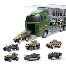 Load image into Gallery viewer, Coolplay 12pcs/set Mini Diecast Alloy Car 2in1 Model Engineering Toy Vehicles Carrier Truck with Ejection &amp; Carry Function Gifts
