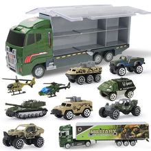 Load image into Gallery viewer, Coolplay 12pcs/set Mini Diecast Alloy Car 2in1 Model Engineering Toy Vehicles Carrier Truck with Ejection &amp; Carry Function Gifts
