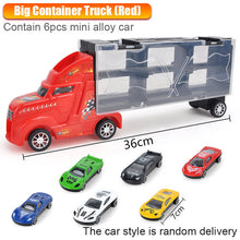 Load image into Gallery viewer, New Transport Car Container Carrier Big Truck Vehicles Toys With Mini Diecast Cars Model Toys For Children Boys Birthday Gifts
