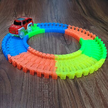 Load image into Gallery viewer, Miracle Glow Racing Track Set Flexible Tracks Toy 56/112/168pcs Race Track+1 or 2 or 3pcs Led Car with
